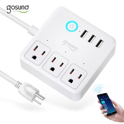 China Small Commercial Smart Desktop Radio Cube 3 Usb 3 Outlet Usb Home Security Surge Protector Power Strip With Phone Holder For Home Office for sale