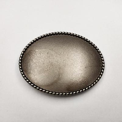 China Eco-friendly Antique Silver Plated Belt Buckles Mask Plain Oval DIY Western Replacement Edge Rope Custom Classic Belt Buckle In Stock for sale