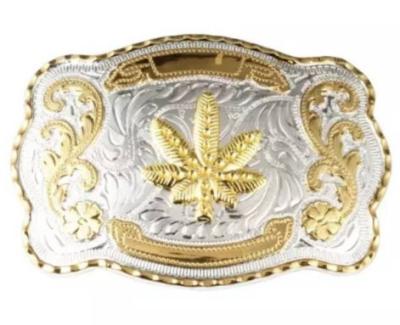 China Two Tone Shiny Gold Silver Belt Horse Buckle Cowboy Buckle Nickel Free Couturier for sale