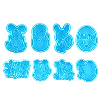 China Viable Chocolate Cookie Pastry Cake Fondant Tool Halloween Christmas Animal Cookie Stamps Chick Egg Bunny Easter Cookie Cutters for sale