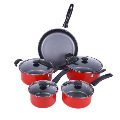 China Sustainable 9pcs Aluminum Granite Non-Stick Forged Coated Cookware Sets Kitchen Cast Iron Cookware Set for sale