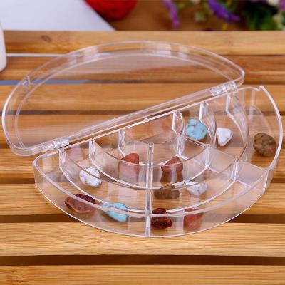 China Small Modern Candy Beads Transparent Jewelry With Semicircular Acrylic Lid Storage Box for sale