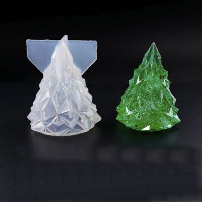 China Hot Selling Viable Silicone Mold Shiny 3D Christmas Tree Lampshade DIY Mold Epoxy Resin Gift Table Decoration Handmade Ornaments for sale