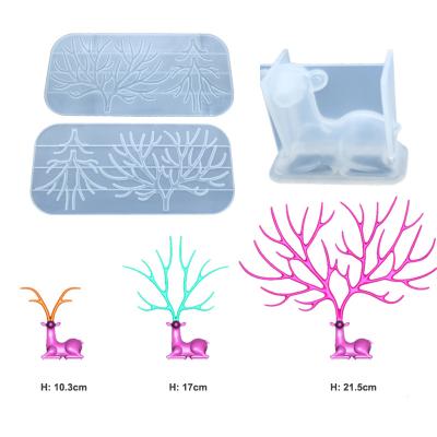 China Viable DIY Table Decoration Silicone Mold Fawn Deer with Three Antlers Fairy Spirit High Quality Food Grade for Home Decoration for sale