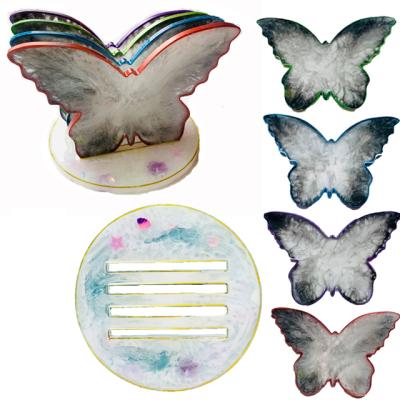 China Dropshipping Service Viable Set With Support 4 Pcs Creative Beauty Butterfly Silicone Coaster Molds for sale