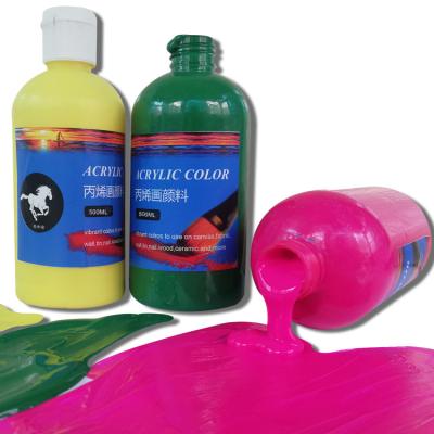 China Vibrant Colors 500ml DIY Acrylic Paint Non-Toxic Waterproof Color For Wholesale for sale