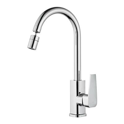 China Gold Spring Single Handle Kitchen Sink Faucet Hot And Cold Brushed Brass Faucets With Pull Down Sprayer And Pot Filler for sale