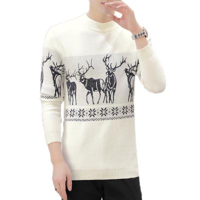 China Autumn Winter Hot Sale Breathable Crew Neck Long Sleeves Graphic Knitted Sweater Pullover Men for sale