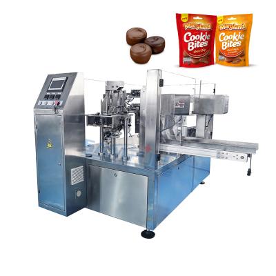 China Food Pouch Dates Packing Machine Automatic Standup Zip Lock Bags Cookie Packaging Machine for sale