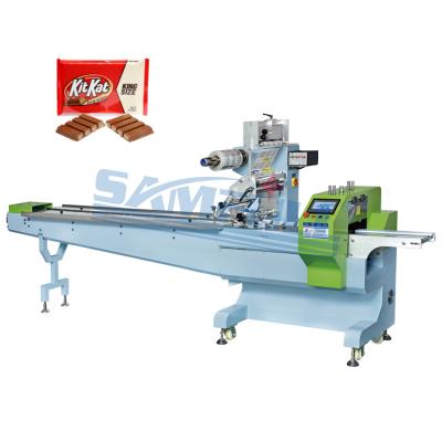 China Automatic Food Confectionery Candy Lollipop Chocolate Pillow Pack Machine Candy Chocolate Bar Packing Machine for sale