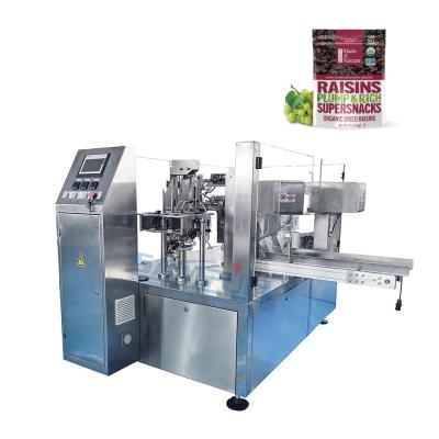 China Automatic rotary food dried fruit doypack packing machine doypack filling machine raisins packing machine for sale