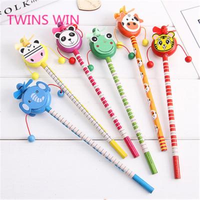 China 2019 Top Creative Cartoon HB Wooden Rattle Pencil School Sale Office Wholesale Wooden School Supplies Crayon 446 for sale