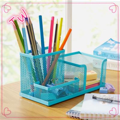 China 2018& 2017 Selling Top Korean Stationery Item Holder Candy Color Metal Multifunctional Pen Holder Doctor Pencil Holder for sale