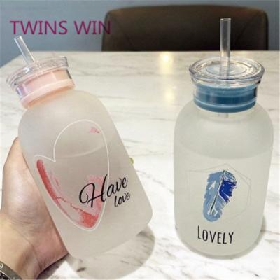 China 2019 New Outdoor Activities Cartoon Cup Student Water Bottle Glass Creative Water Bottle 1027 for sale