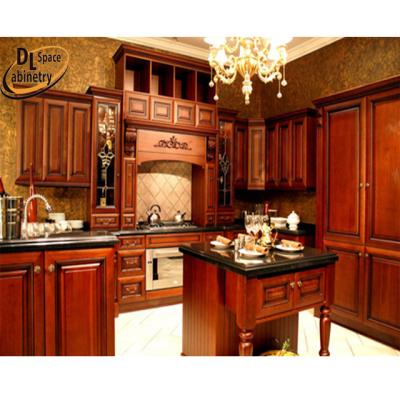 China Kitchen Eco-Friendly Wooden Cabinetry High Panel Solid Modular Kitchen Cabinets Solid Wood Customized Color Plywood Traditional D4 CLASSIC for sale