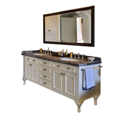 China Durable Hertz Bathroom Cabinet American Oak Floor Solid Wood Vanity Cabinet for sale