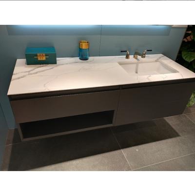 China Modern Simple Design Bathroom Cabinet Modern Solid Wood Vanity for sale