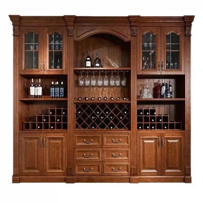 China Other Hertz Solid Wood American Classic Style Customized Size Modular Wine Cabinet for sale