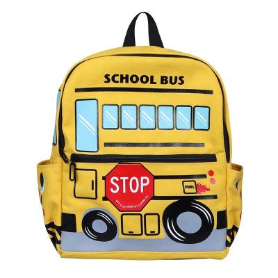 China Wholesale Fashion Cartoon Car Waterproof Children Backpack Lovely School Backpack Bus Kindergarten Boy Luxury Backpack The Latest for sale