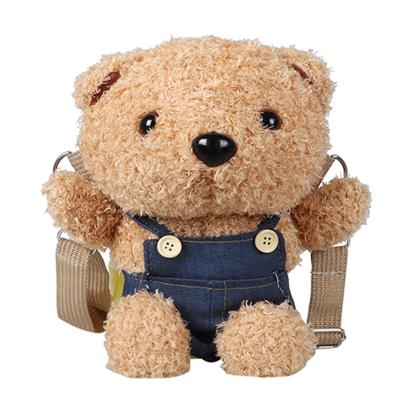 China New Bear Shoulder Bag Girl Cartoon Cross-body Bag Cute Plush Children's Light Fashionable Mobile Phone Bag for sale