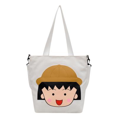 China 2021 Falls Cartoon Lightweight Custom Logo High Quality Canvas Tote Bag Printed Simple Shoulder Bag Student Fashion Cross - Body Bag for sale