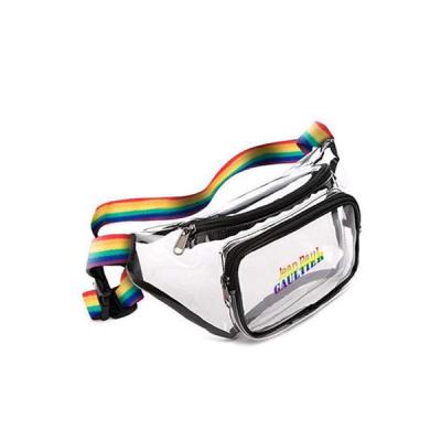 China Water Proof Customized Transparent Fanny Pack With Zipper Pockets PVC Bag for sale