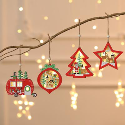 China New Christmas Holiday Home Decoration Christamas Tree Decorations Wooden Color Ornaments for sale