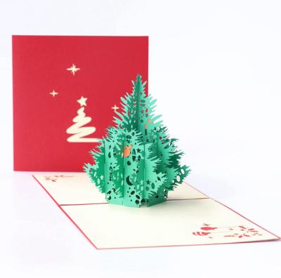 China Europe 3d Pop Up Greeting Cards Pop Up Card Custom Greeting Cards Printing Christmas Tree for sale