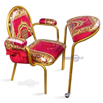 China Wholesale Modern Red Muslim Iron Frame Foshan Wedding Chair Furniture Banquet Public Church Chair for sale