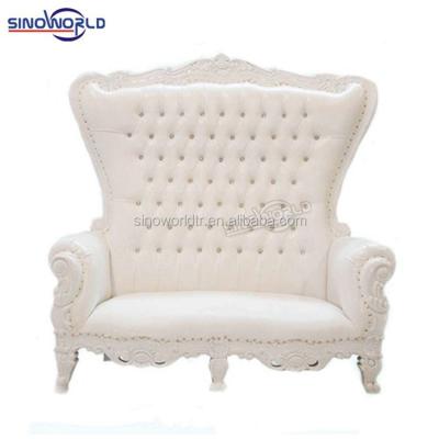 China Cheap royal leather back throne chair fiberglass Italian gold wood Foshan solid wood gold loveseat high for sale