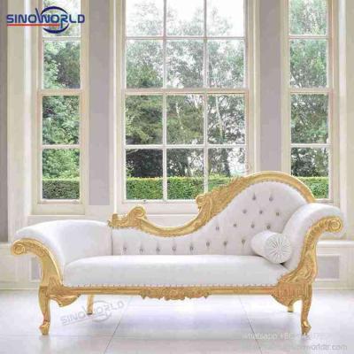 China Foshan Hotel Wedding Event Wedding Tufted White Royal Wood Tufted Sofa for sale