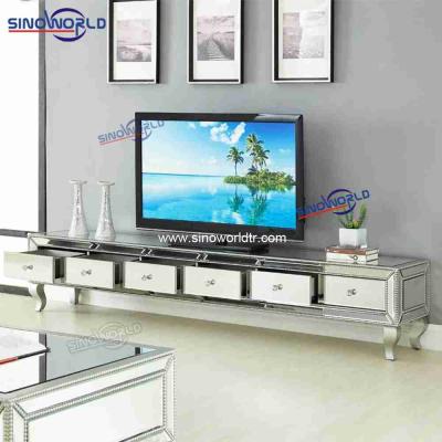 China Handsome Modern Living Room Furniture Designs TV Table Stand TV Cabinets Stainless Steel Furniture for sale