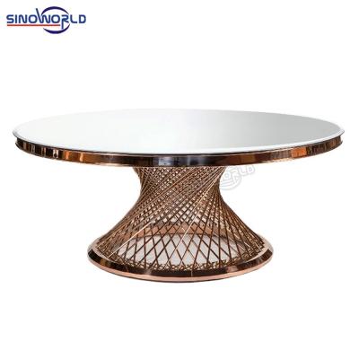 China Eco-friendly stainless steel wedding dining table furniture luxury wedding hotel dining table for banquet for sale