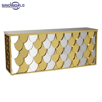 China Modern modern stainless steel bar table counter front side counters bar table new design for bar shop for sale