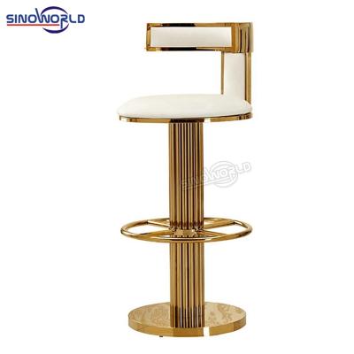 China Restaurant dinner chair contemporary luxury stainless steel gold metal bar stools and chairs for sale