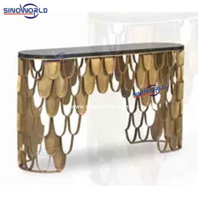 China Sinoworld Furniture 2021 Qualified Mirrored Console Table With Table Top Corridor Stainless Steel Mirrored Console Table for sale