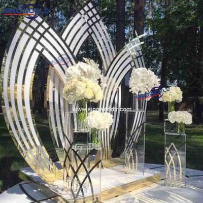 China Fashionable Wedding Decorations 2021 Wholesale Latest Design Backdrop Wedding Decorations With Stainless Steel for sale