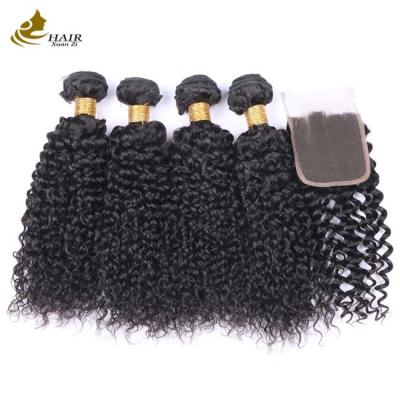 China Remy encaracolado, cabelo humano brasileiro, feixe Afro Kinky à venda