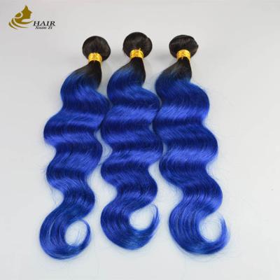 Chine 1B Ombre bleu Extensions de cheveux humains Corps vague Vierge vague à vendre