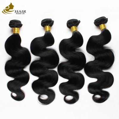 China Bleached 12A Virgin Human Hair Bundles 14 Inch Peruvian Weave for sale