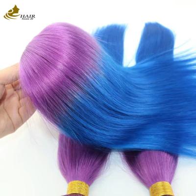 China Op maat gemaakte bulk krullend menselijk haar Ombre Extensions Bundels met sluiting Te koop