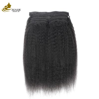 China Natural Kinky Straight Clip Em Extensões de Cabelo Bundles 30 polegadas OEM à venda