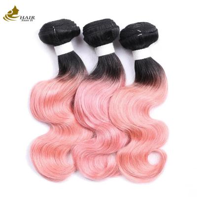 China Malaysian Pink Virgin Human Hair Bundles 20 Inch 1B natürlich aussehen zu verkaufen