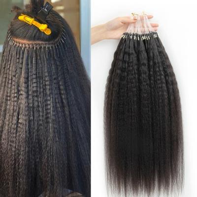 China Kinky Straight Prebonded Nano Human Hair Extensions Natural Black 18inch for sale