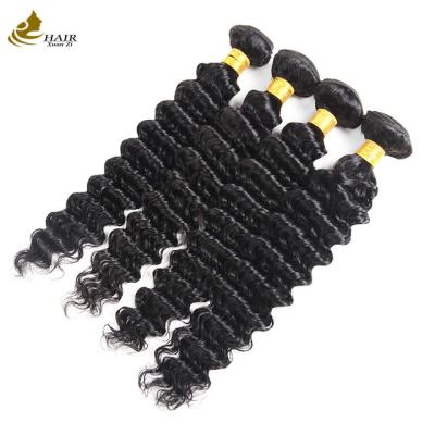 China Factory Direct Sale Brazilian Virgin Human Hair 1b Color Deep Wave Hair Bundle for sale