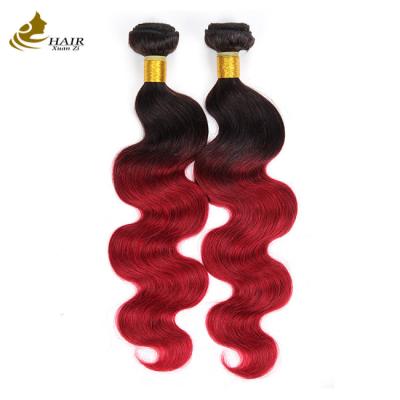 China Color rojo de color brasileño de pelo humano con cierre en venta