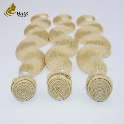 China Straight Human Hair Bundles Colored Brazilian Hair Weave Blonde Browm Remy Bundles Double Weft Extensions Human Hair for sale