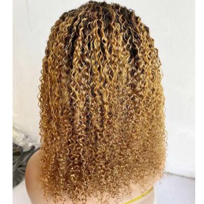 China Colored Bob Front Lace Wig 13X4 Front Lace Wig Curl Human Hair Lace Wig 180% for sale