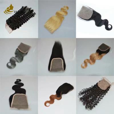 China Cheap Straight Chinese Virgin Human Hair 4X4 13*4 Lace Closure à venda