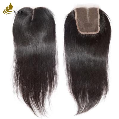 China 100% Cabello humano 4*4 Cerradura de encaje Color natural Cerradura de encaje recto brasileño en venta